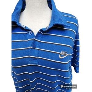 NIKE Sportswear Polo Blue Stripe Size XL